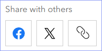 Facebook, X, and short URL buttons